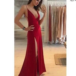 Abyss By Abby Striking Red Backless Dress